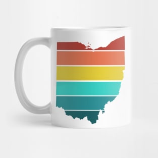 Vintage Ohio Map State Pride Retro Yellow Green Mug